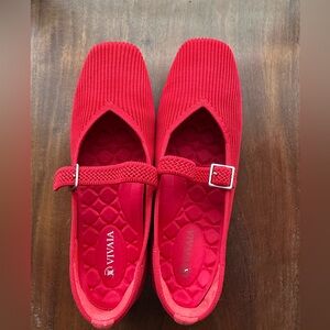 Vivaia red Mary Jane Flats